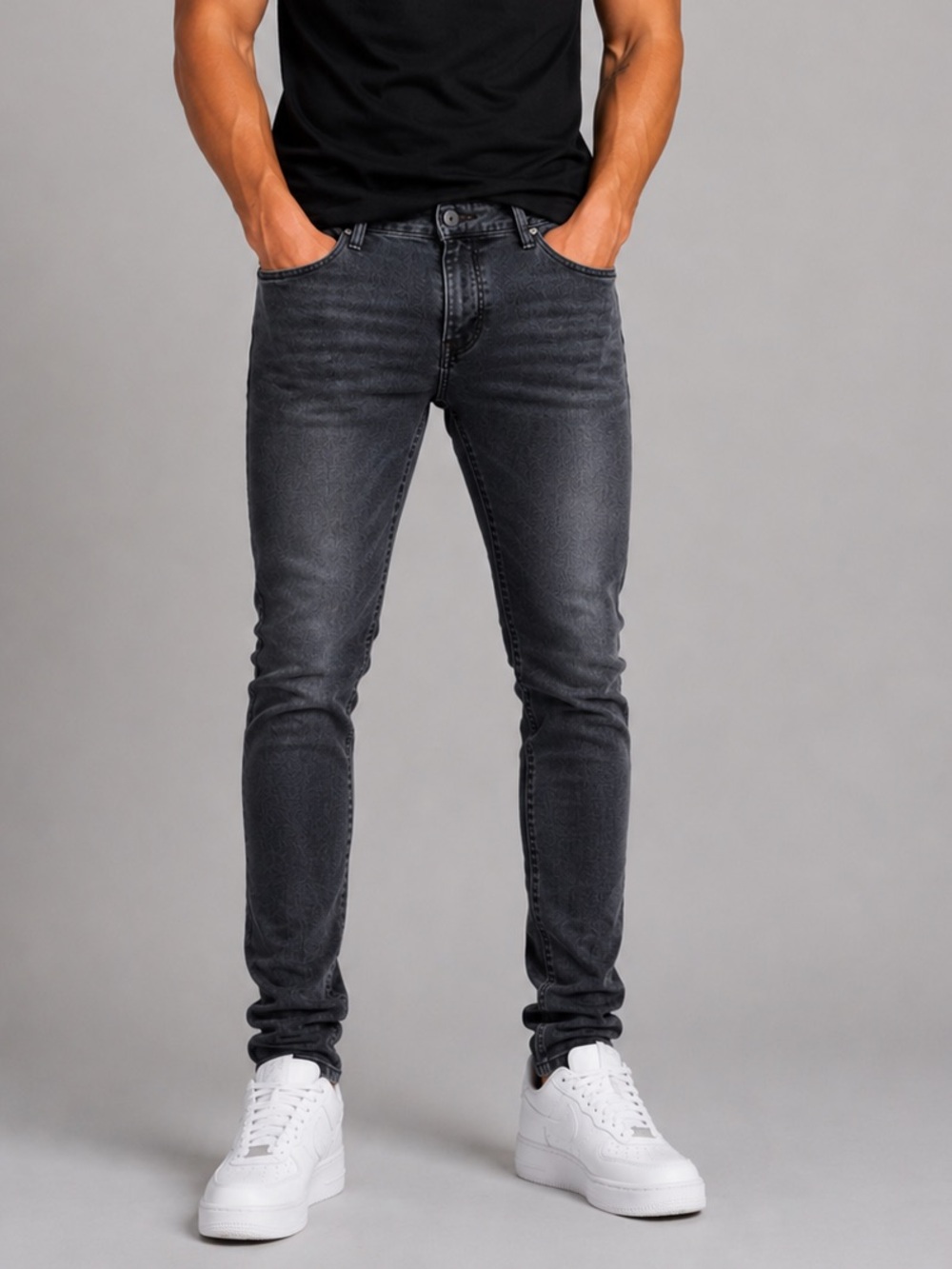 Pacsun Men’s 32x30 Stacked Skinny Charcoal Jeans Grunge Hipster Punk Rock Casual